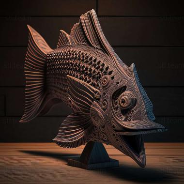 3D model Chain mail catfish acanthicus fish (STL)